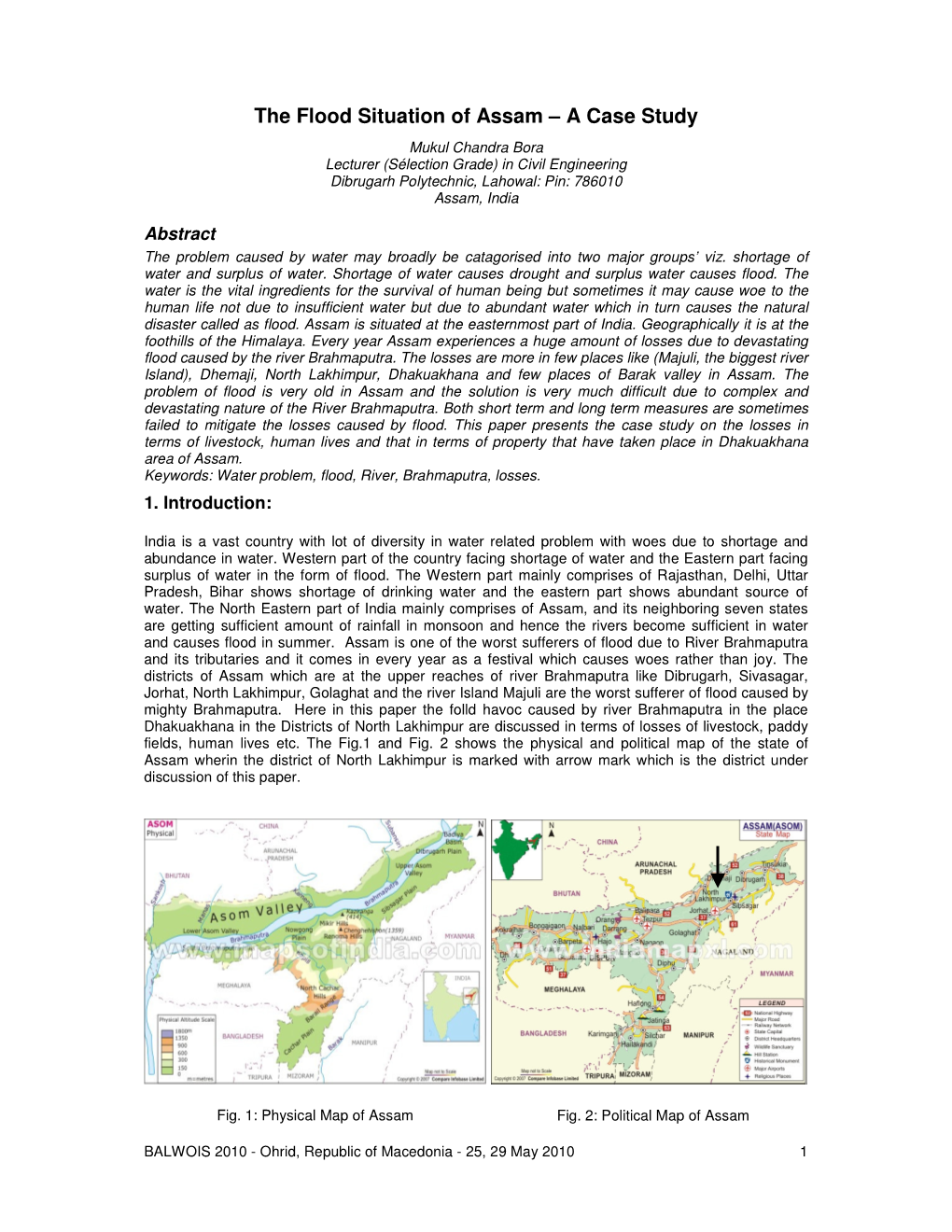 The Flood Situation of Assam – a Case Study