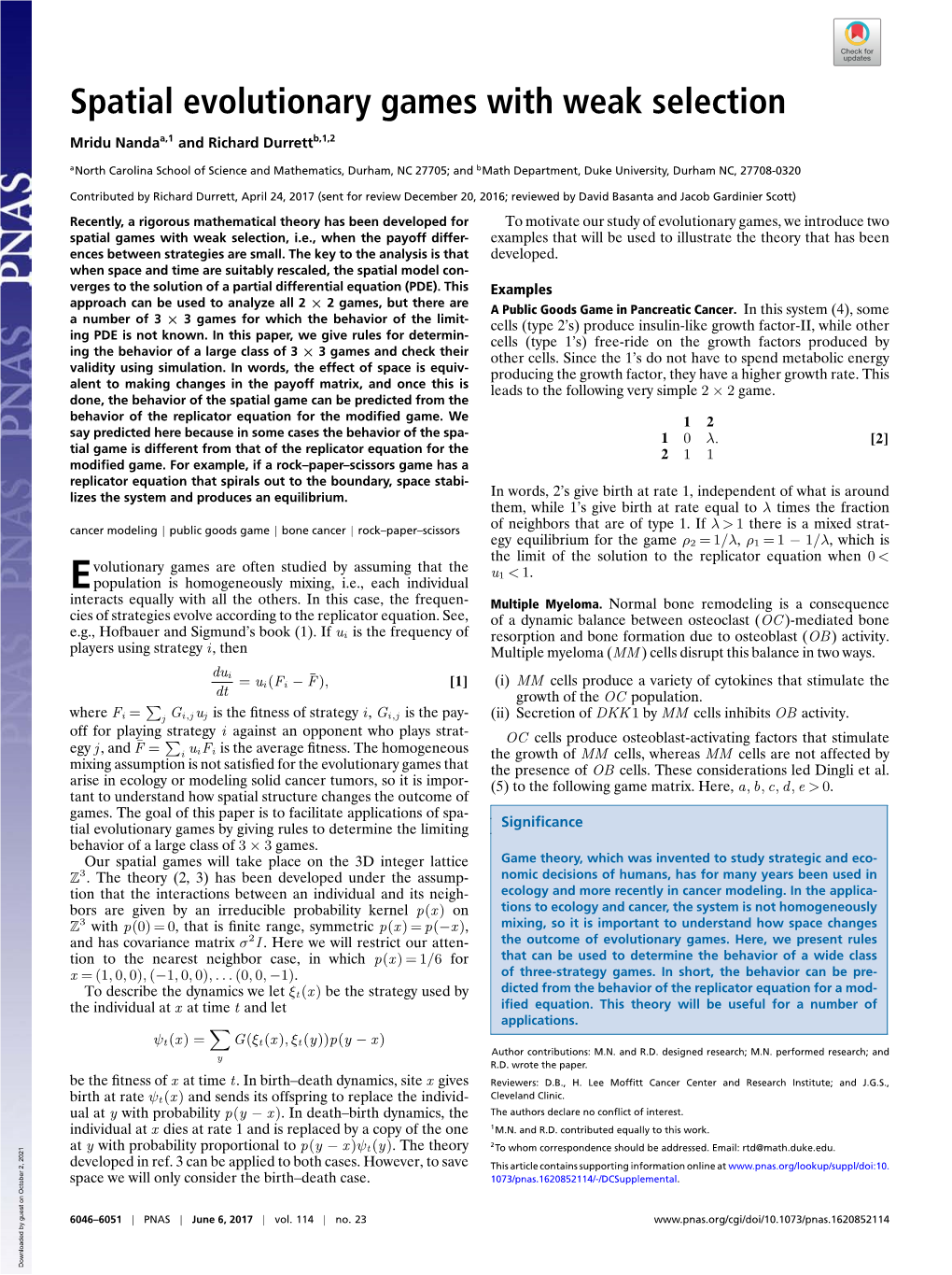 Spatial Evolutionary Games with Weak Selection