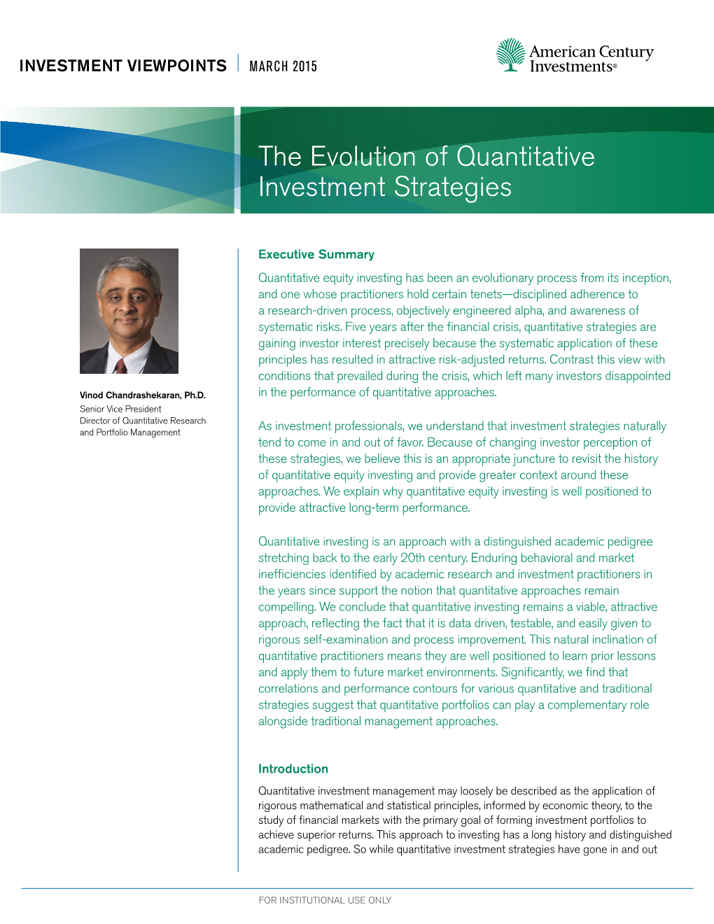 The Evolution of Quantitative Investment Strategies