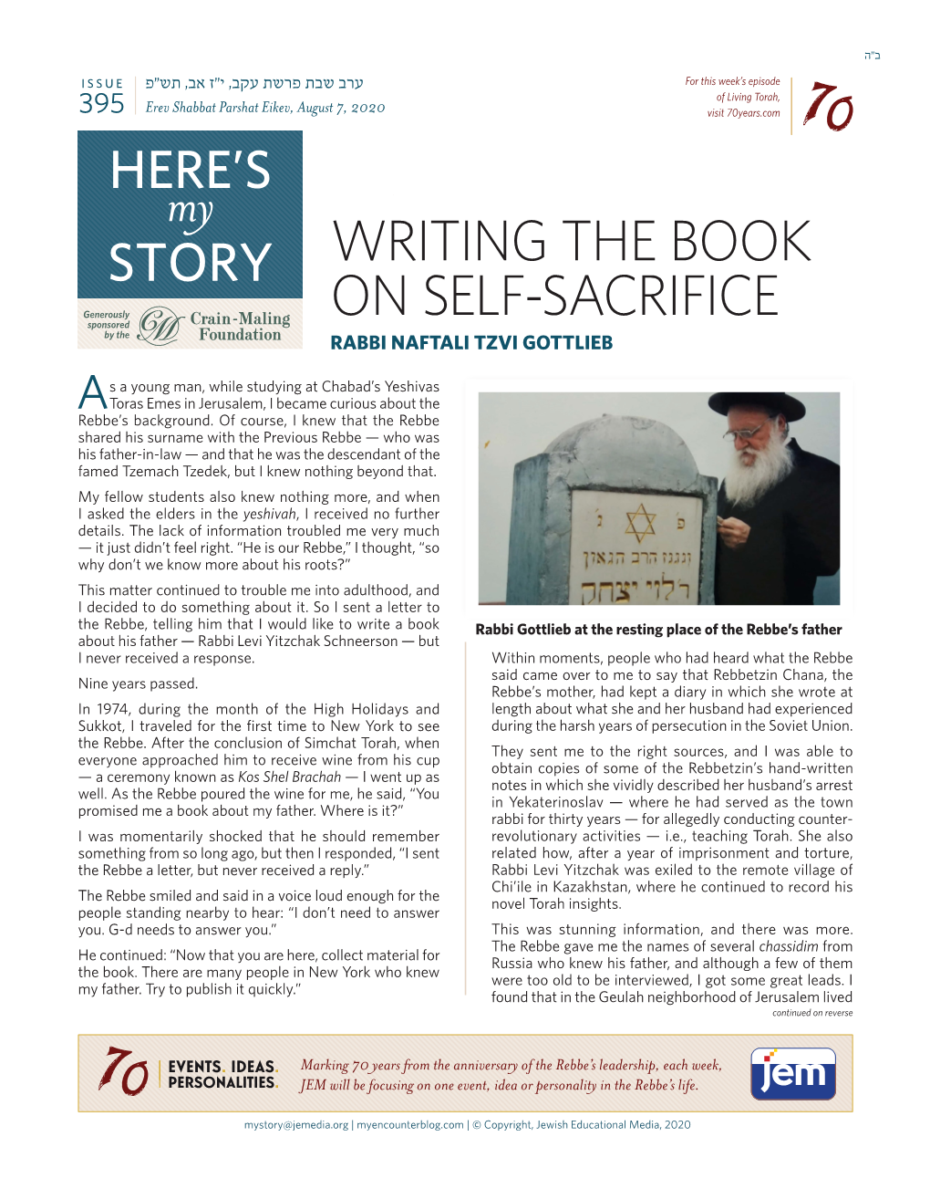 Writing the Book on Self-Sacrifice