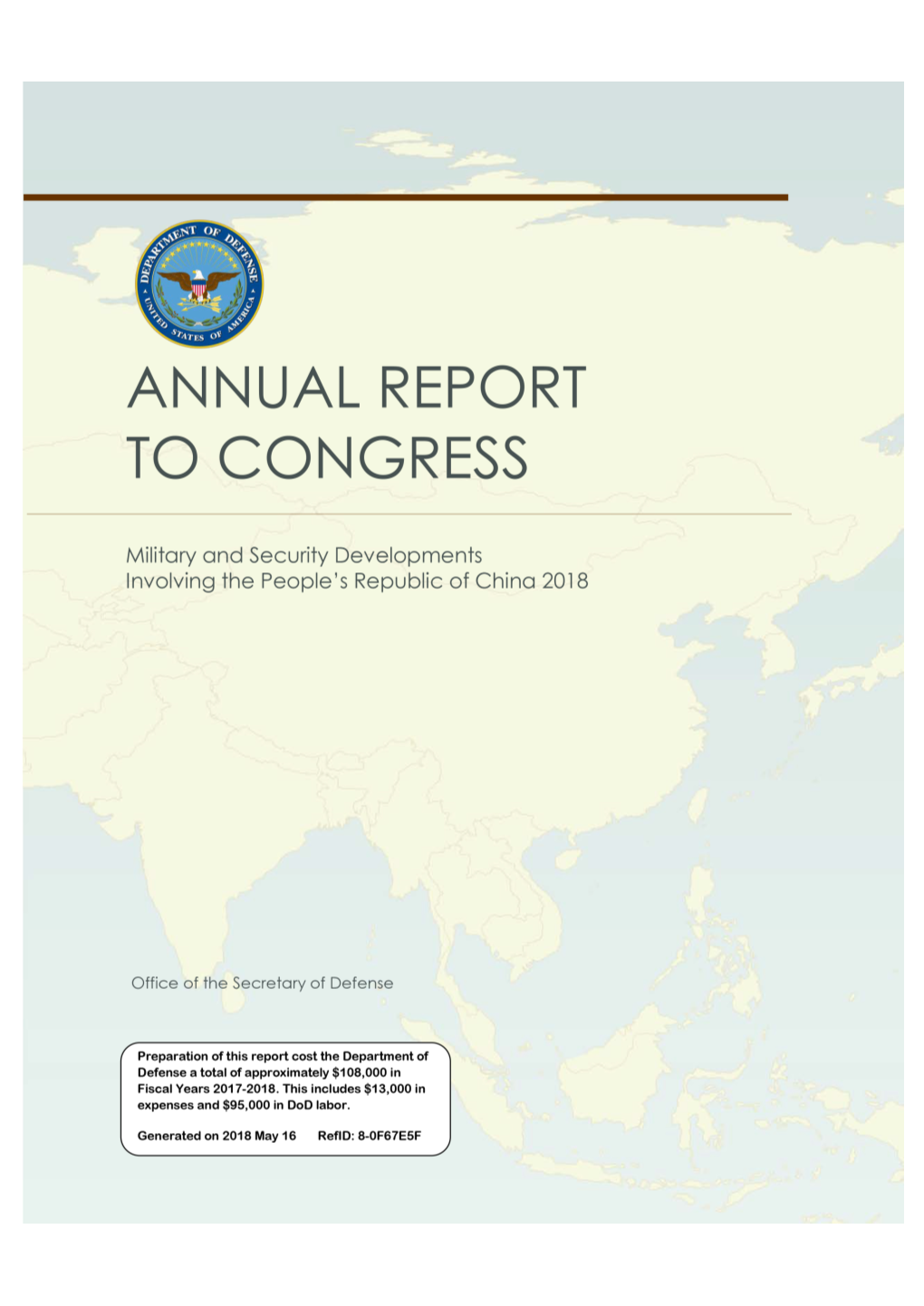 Pentagon Report to Congress on Chinese Military Development