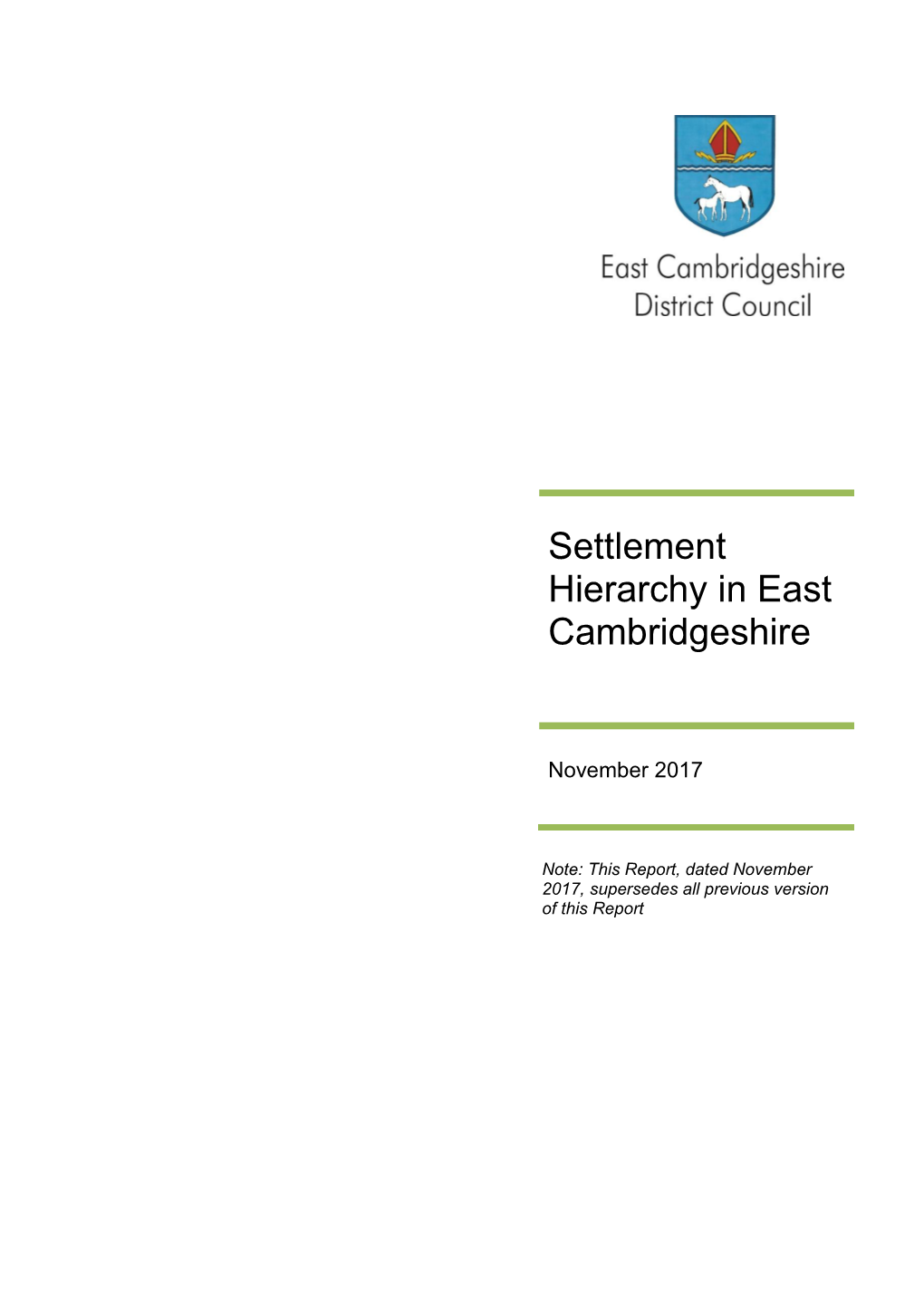 Settlement Hierarchy in East Cambridgeshire