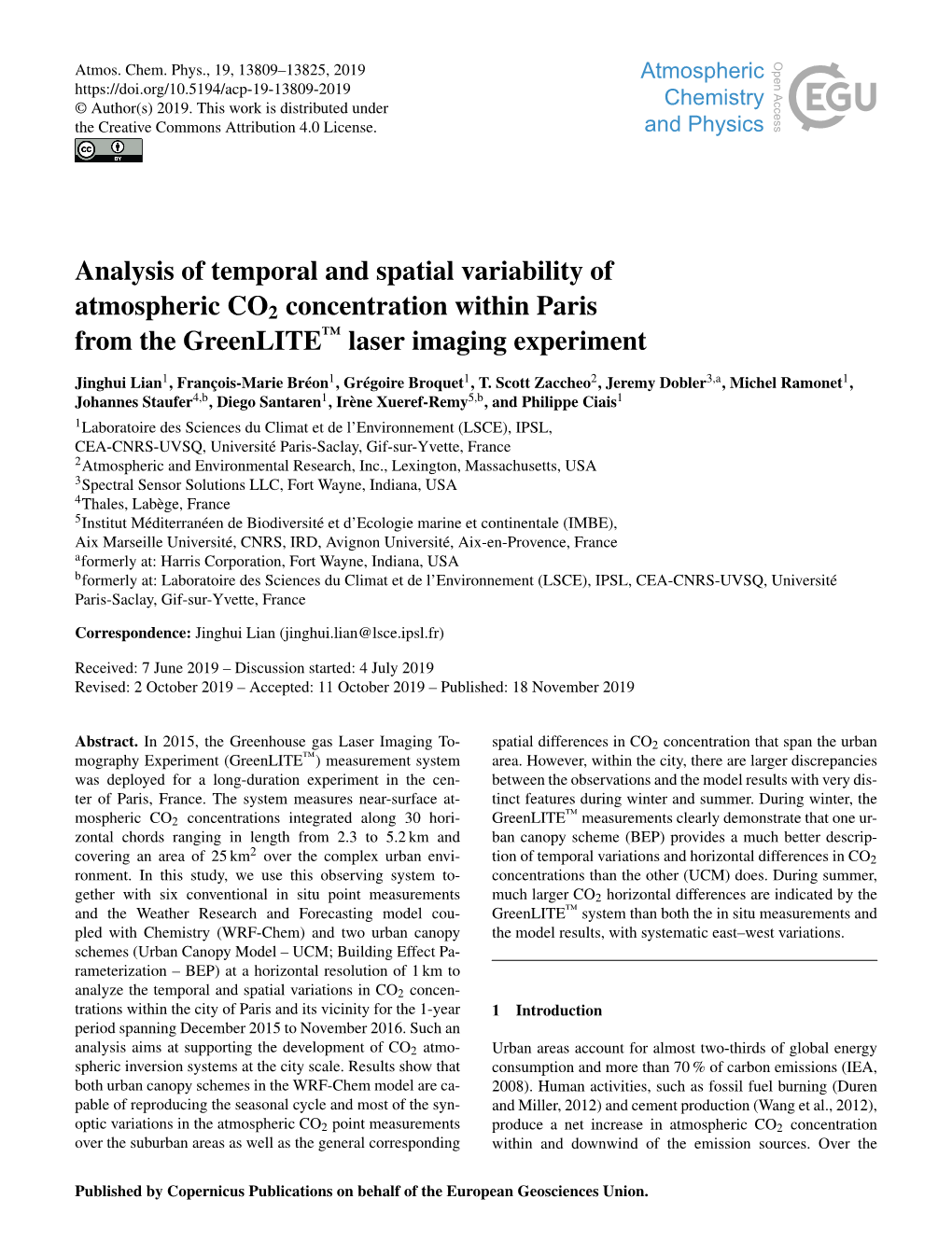 Article Is Available On- As Part of the WRF-Chem Model Show Similar Performances Line At