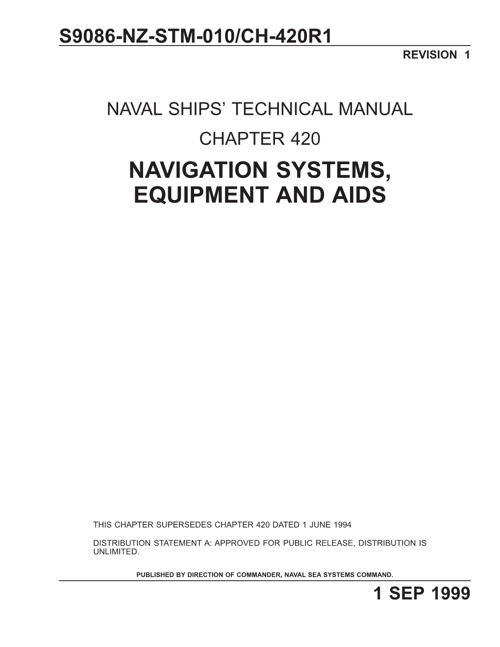 Chapter 420 Navigation Systems Equipment and Aids