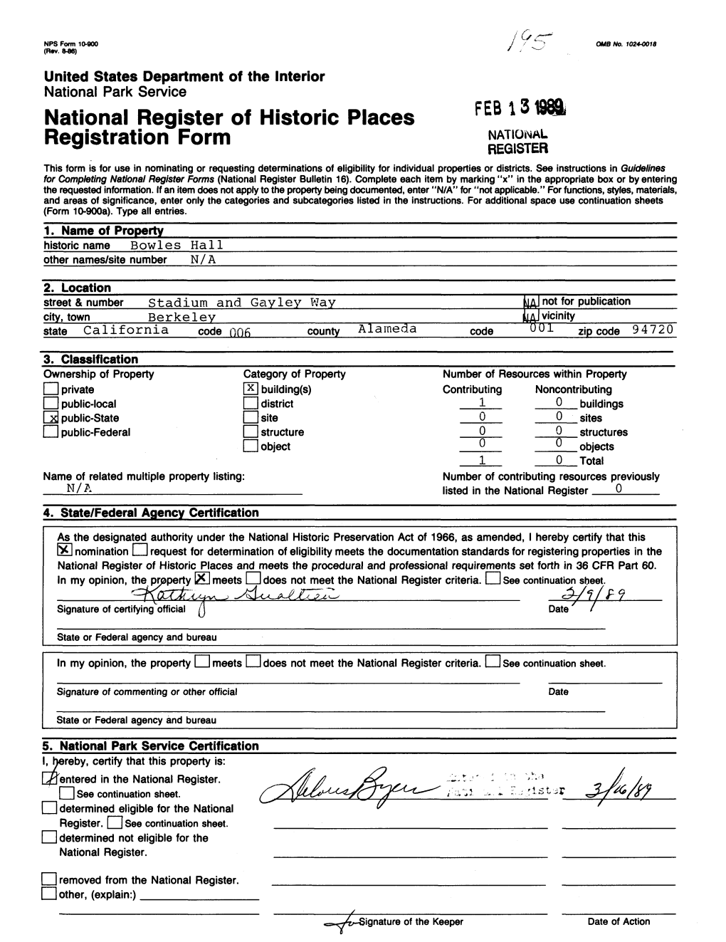 National Register of Historic Places Continuation Sheet