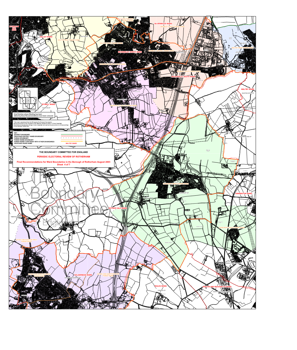 THE BOUNDARY COMMITTEE for ENGLAND PERIODIC ELECTORAL REVIEW of ROTHERHAM Final Recommendations for Ward Boundaries in the Borou