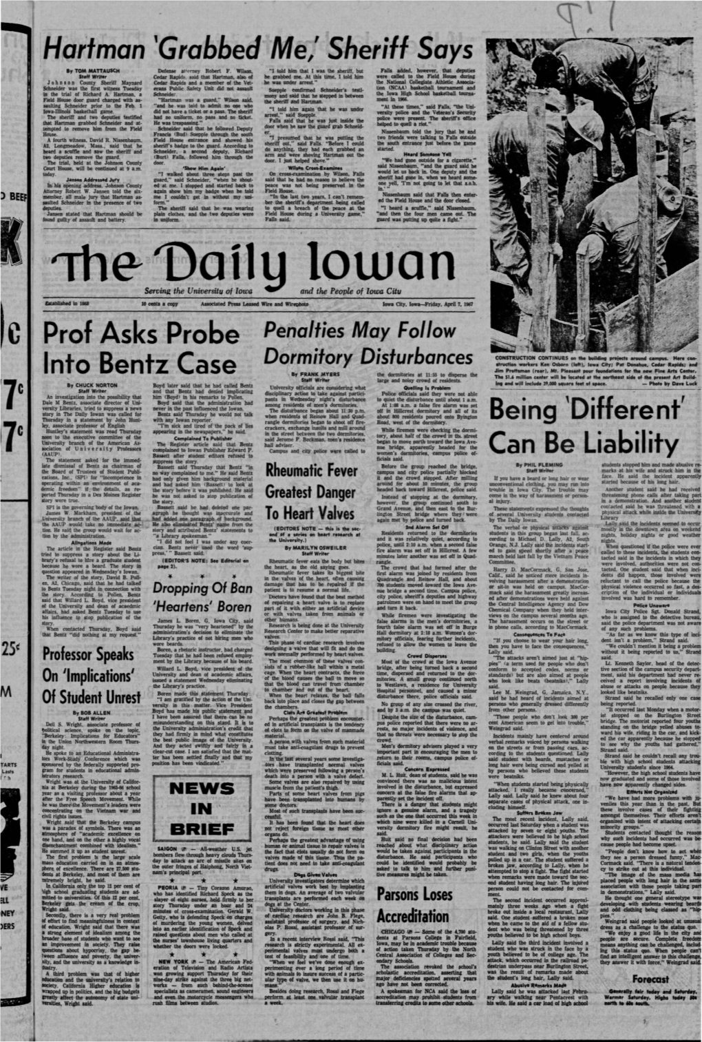 April 7, 1967 Penalties May Follow Prof