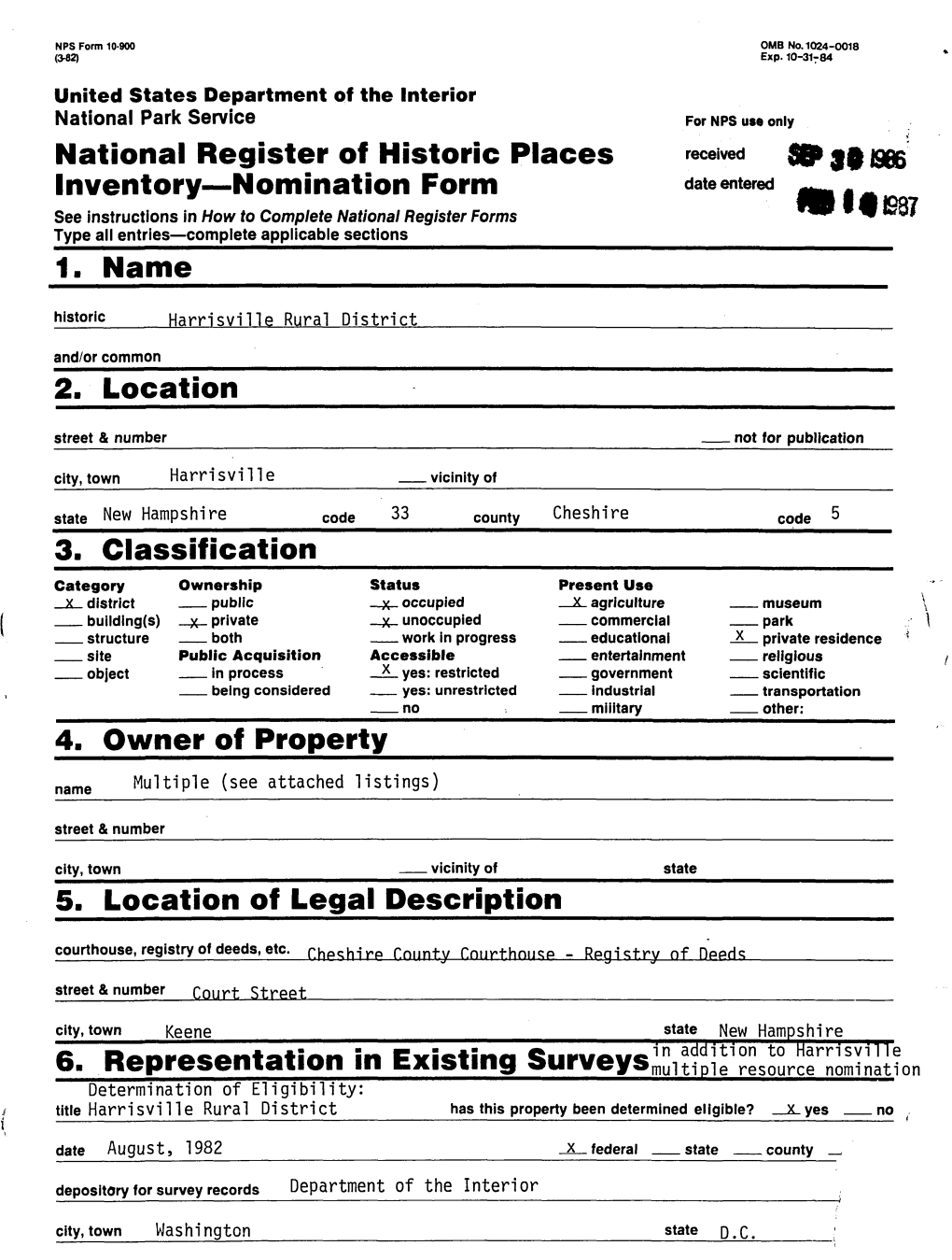 National Register of Historic Places Inventory Nomination Form 1