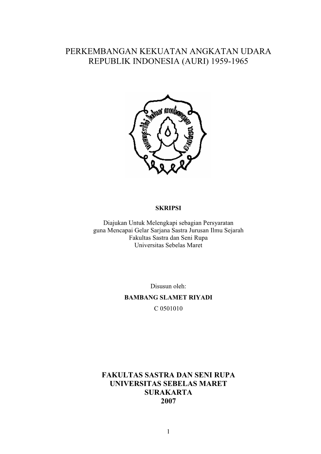 Perkembangan Kekuatan Angkatan Udara Republik Indonesia (Auri) 1959-1965