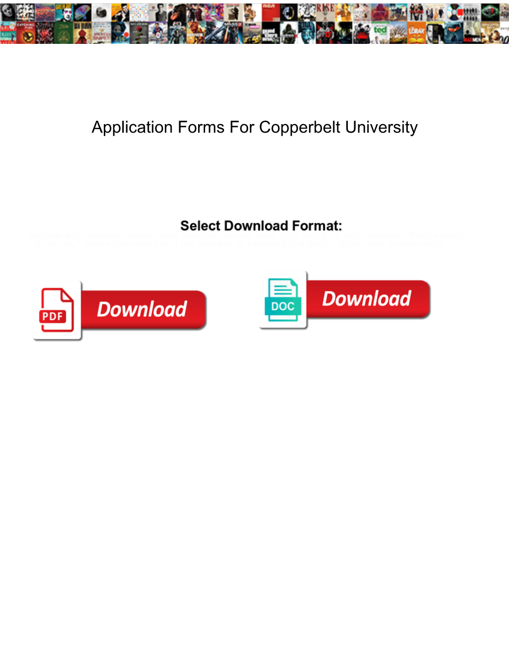 Application Forms for Copperbelt University