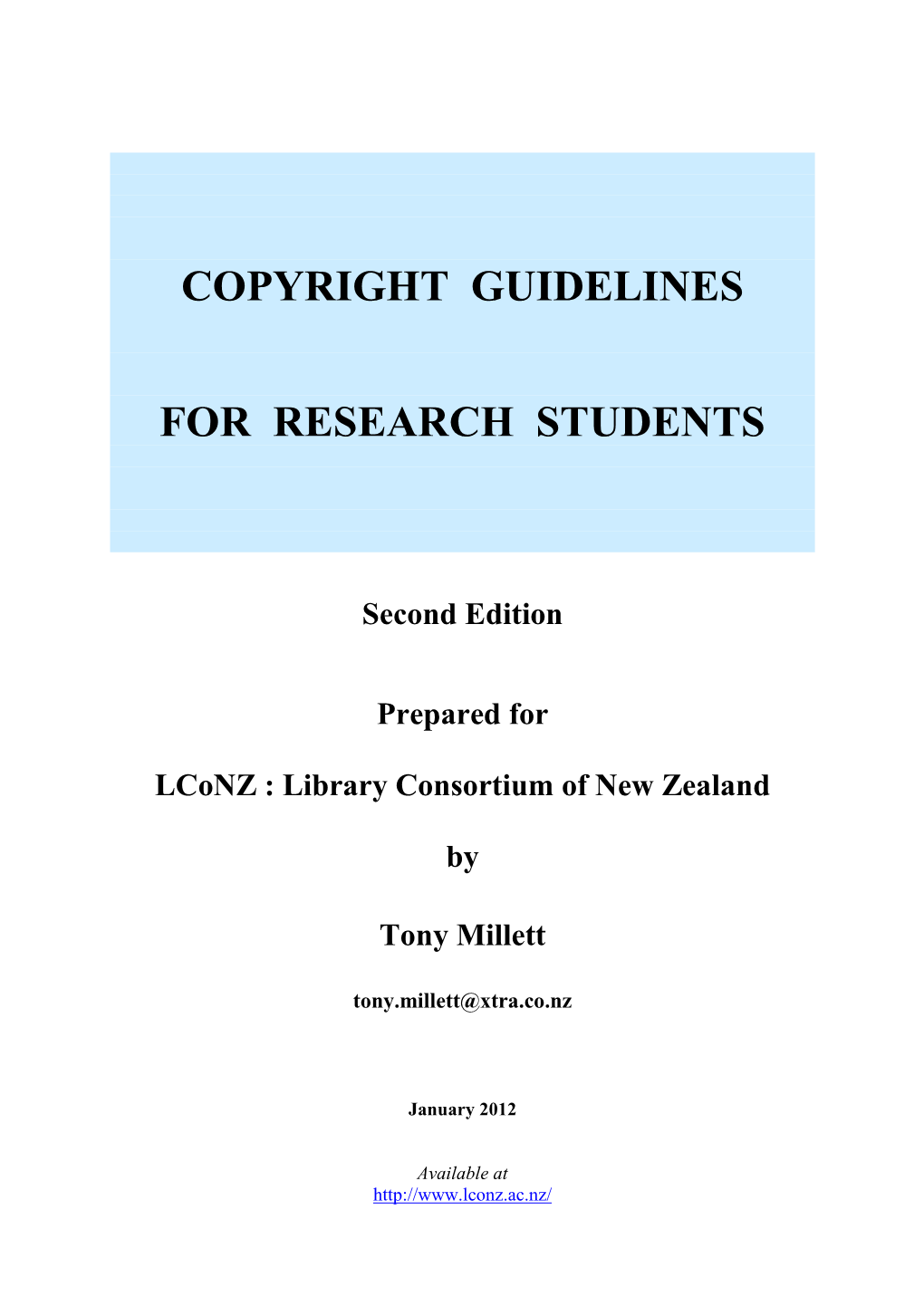 Copyright Guidelines for Research Students