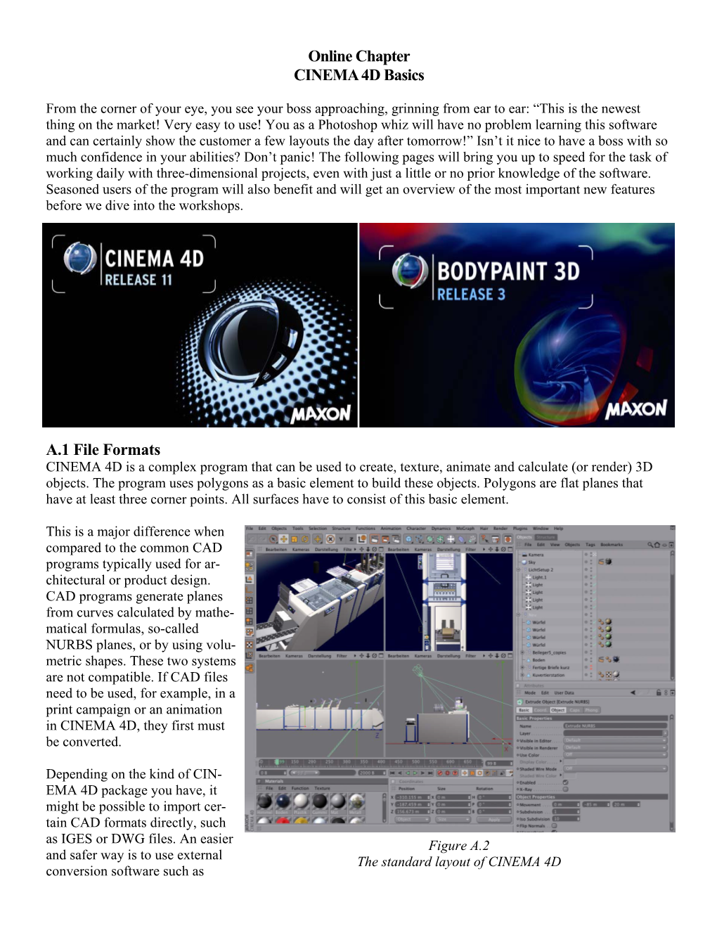 Online Chapter CINEMA 4D Basics A.1 File Formats