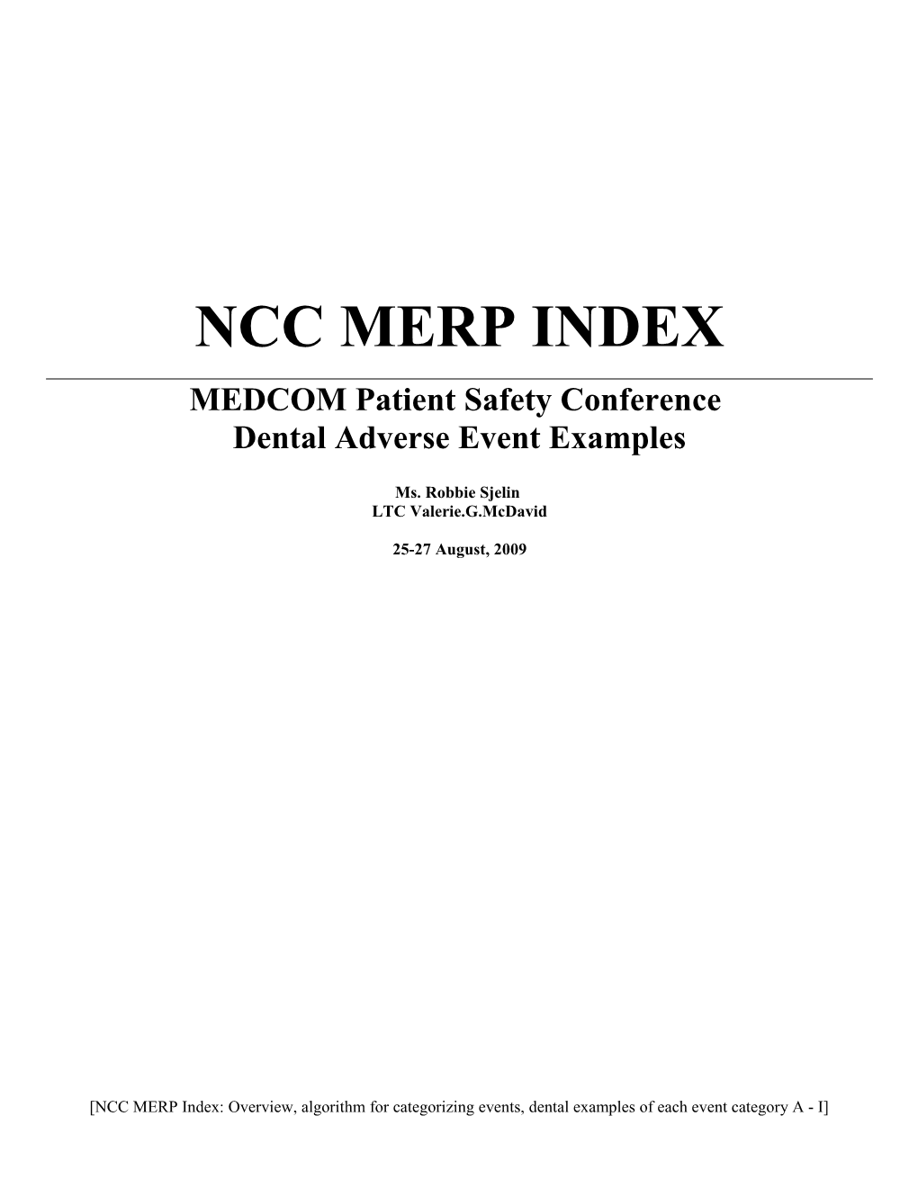 Ncc Merp Index