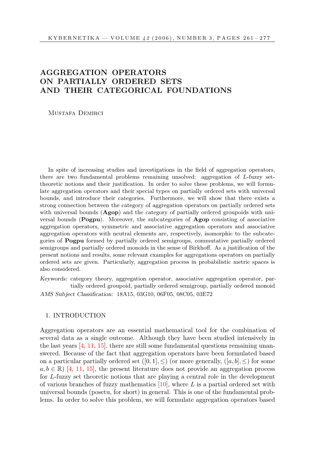 Aggregation Operators on Partially Ordered Sets and Their Categorical Foundations