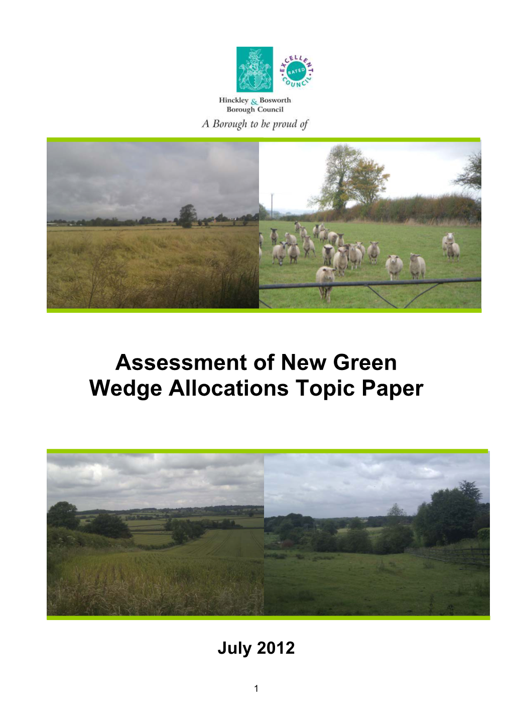 Assessment of New Green Wedge Allocations Topic Paper 2012