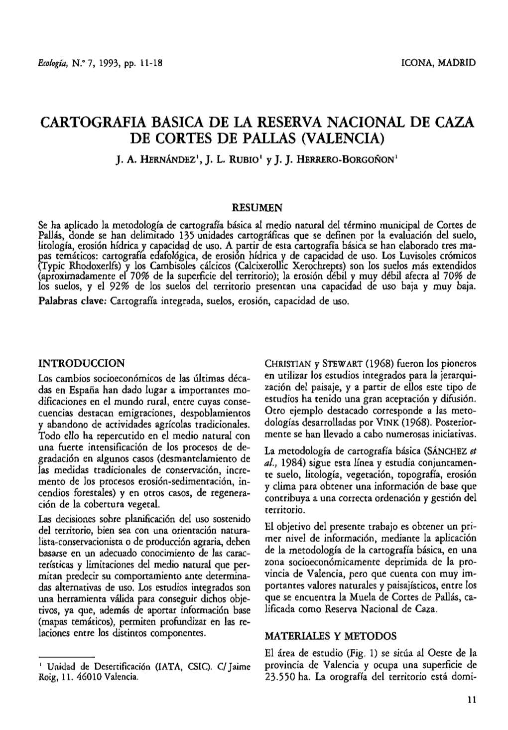 Cartografía Básica De La Reserva Nacional De Caza De Cortes De