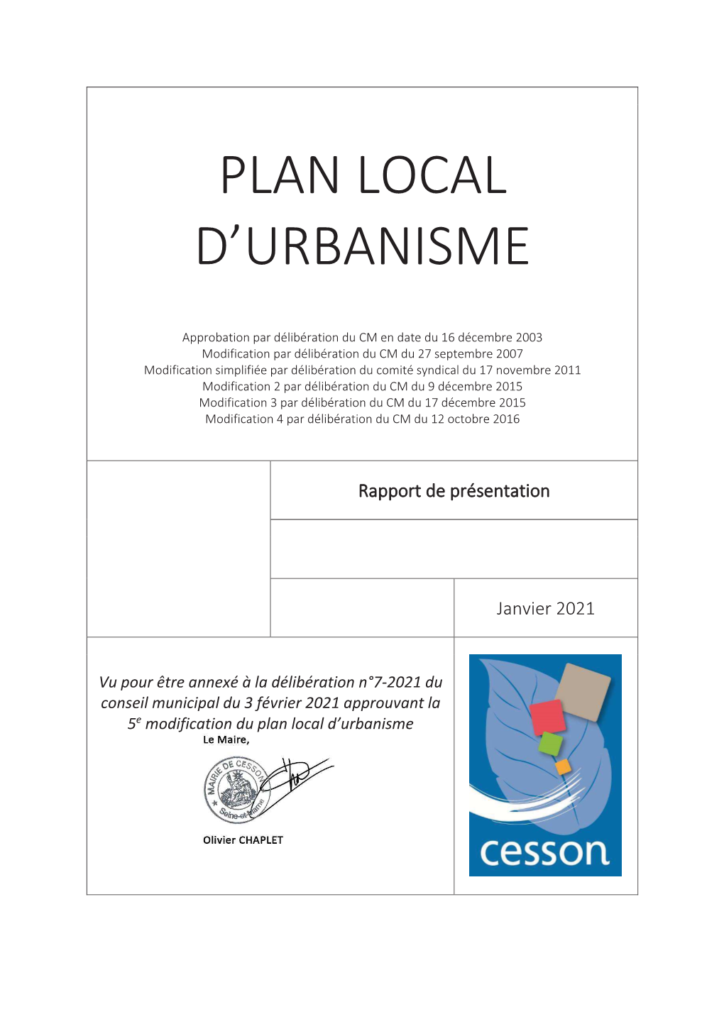 Plan Local D'urbanisme