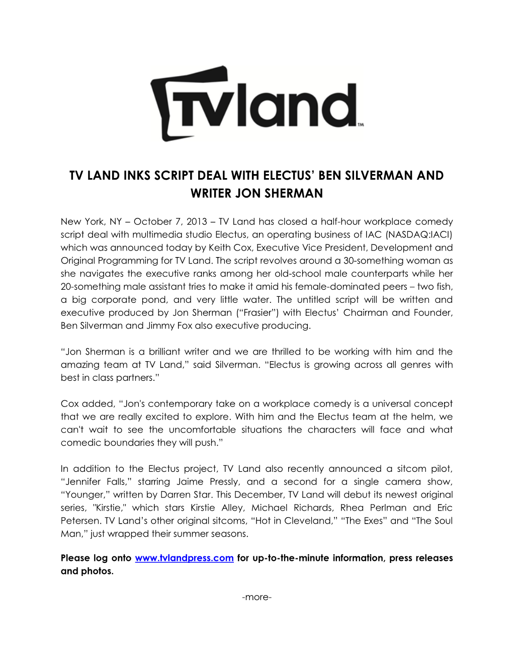 TV Land Inks Script Deal with Electus' Ben Silverman And