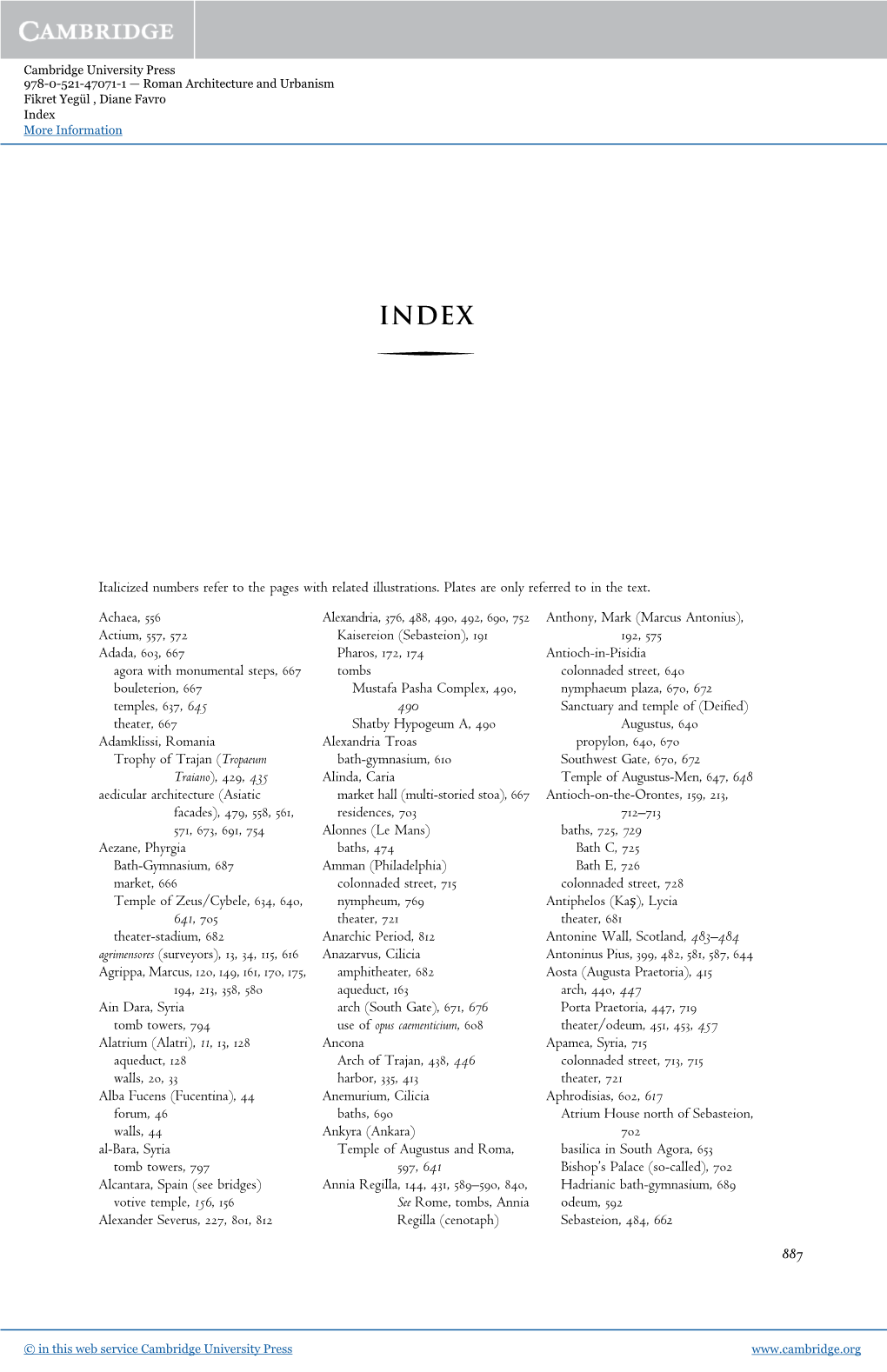 Italicized Numbers Refer to the Pages with Related Illustrations. Plates Are Only Referred to in the Text