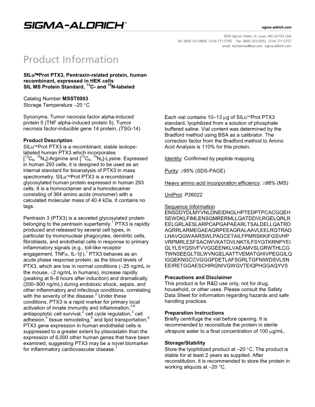 Siluprot PTX3, Pentraxin-Related Protein, Human