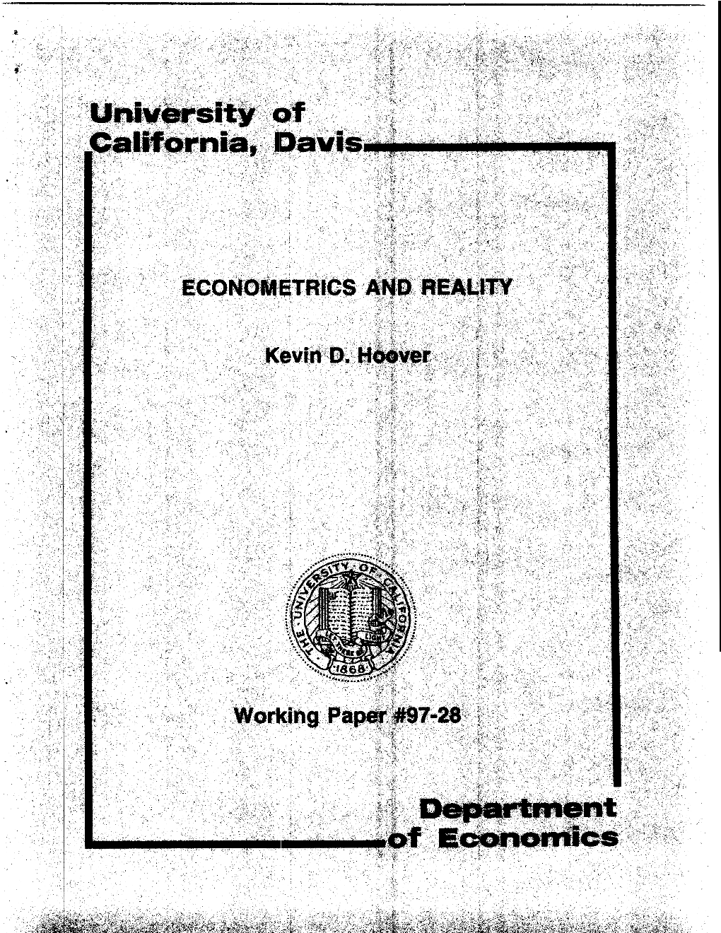 Econometrics and Reality