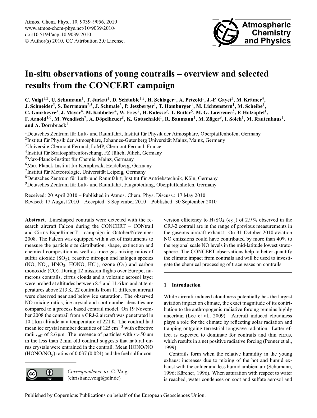 In-Situ Observations of Young Contrails – Overview and Selected Results from the CONCERT Campaign