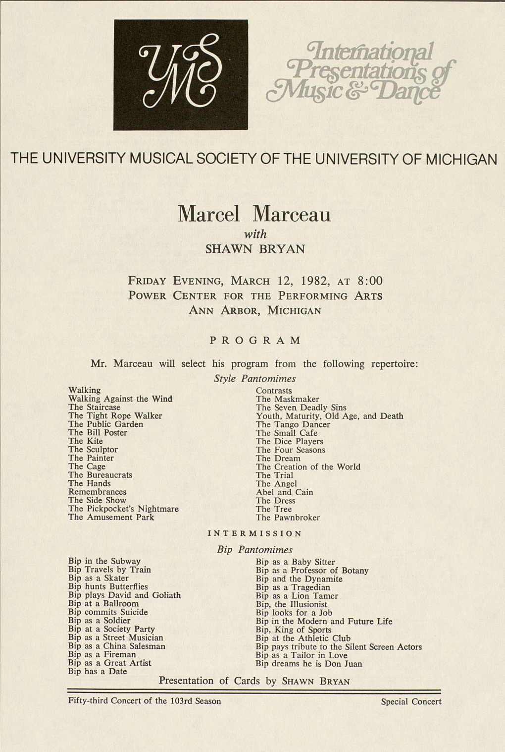 Marcel Marceau -With SHAWN BRYAN