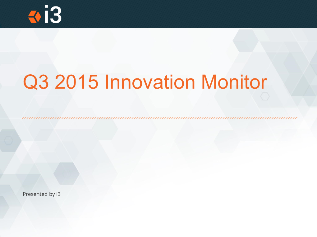 Q3 2015 Innovation Monitor