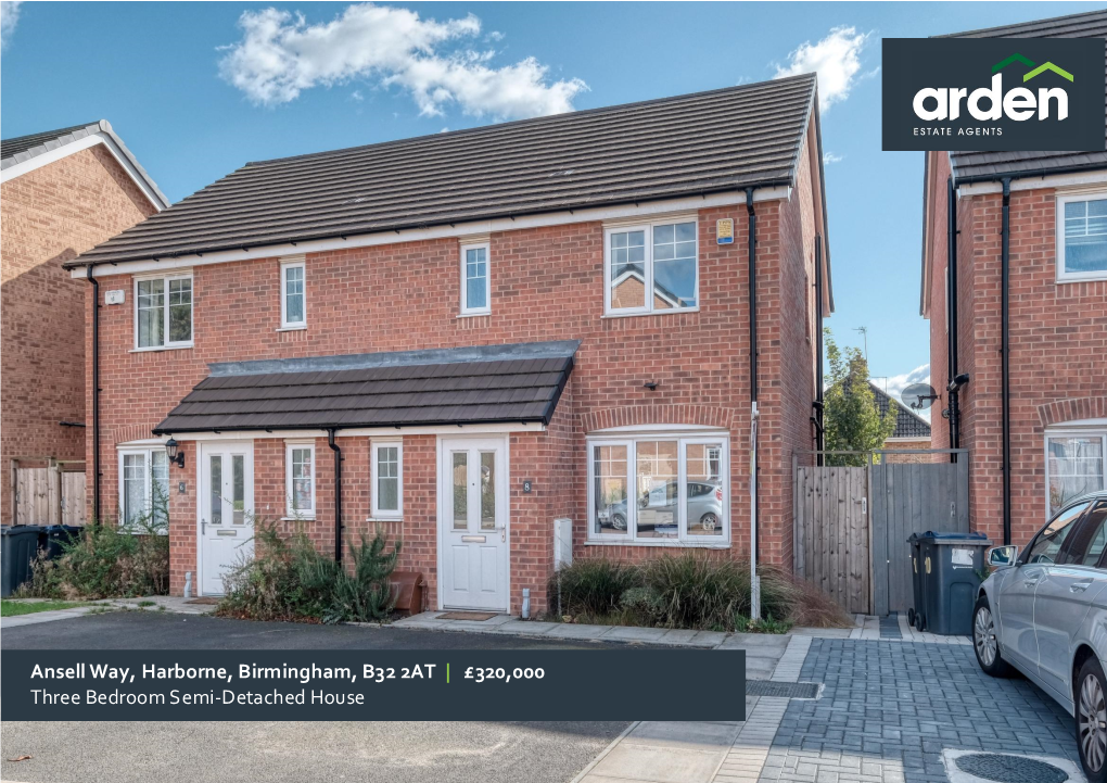 Ansell Way, Harborne, Birmingham, B32 2AT | £320,000 Three Bedroom Semi-Detached House