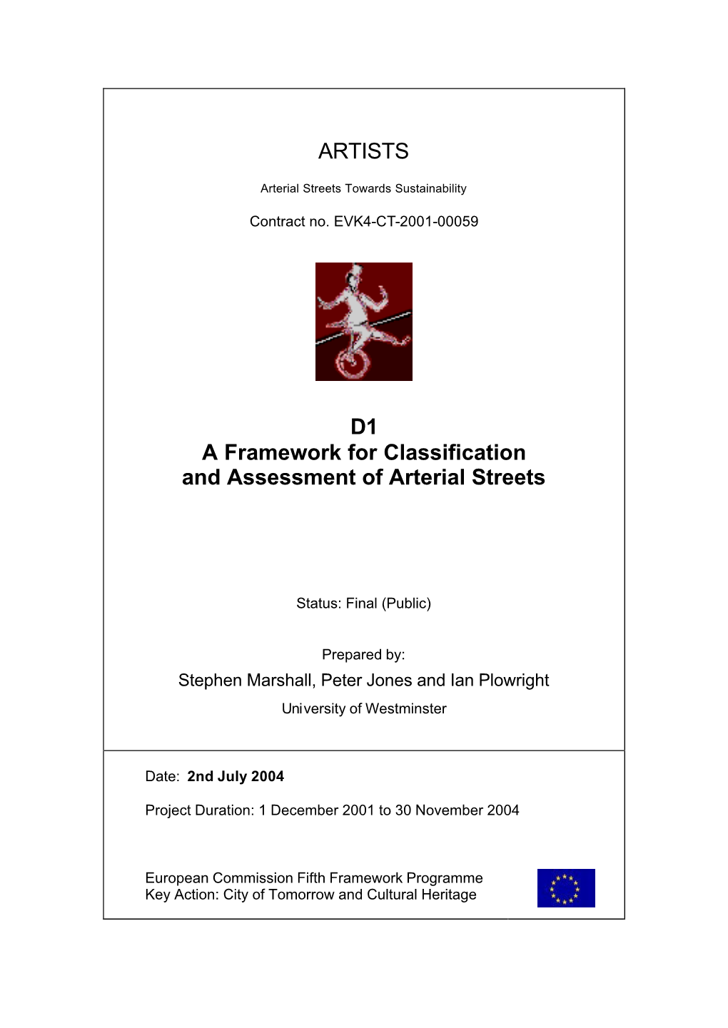 A Framework for Classification and Assessment of Arterial Streets