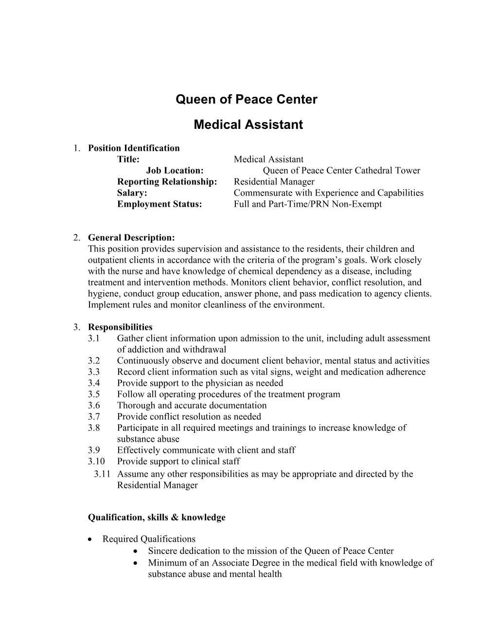 Queen of Peace Center
