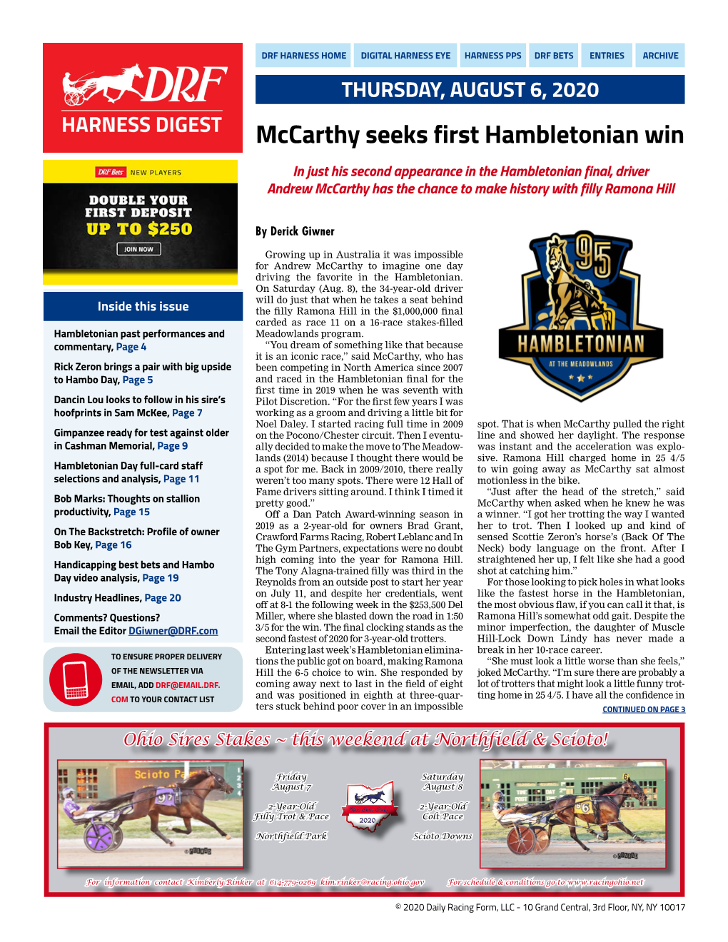 Mccarthy Seeks First Hambletonian Win