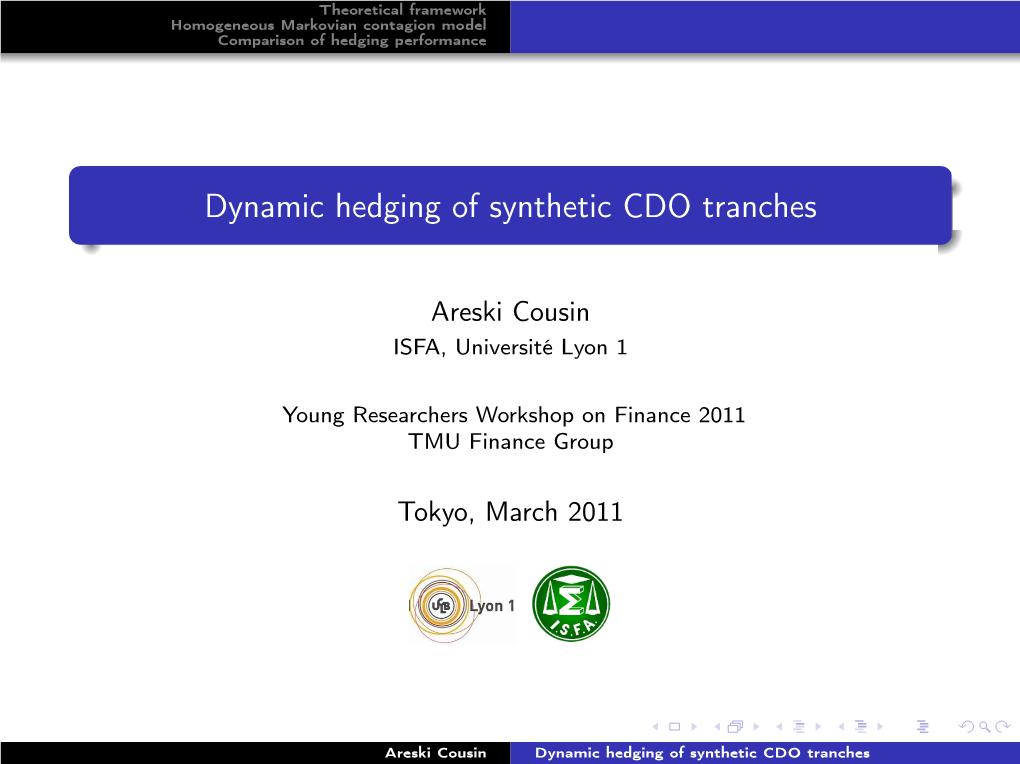 Dynamic Hedging of Synthetic CDO Tranches