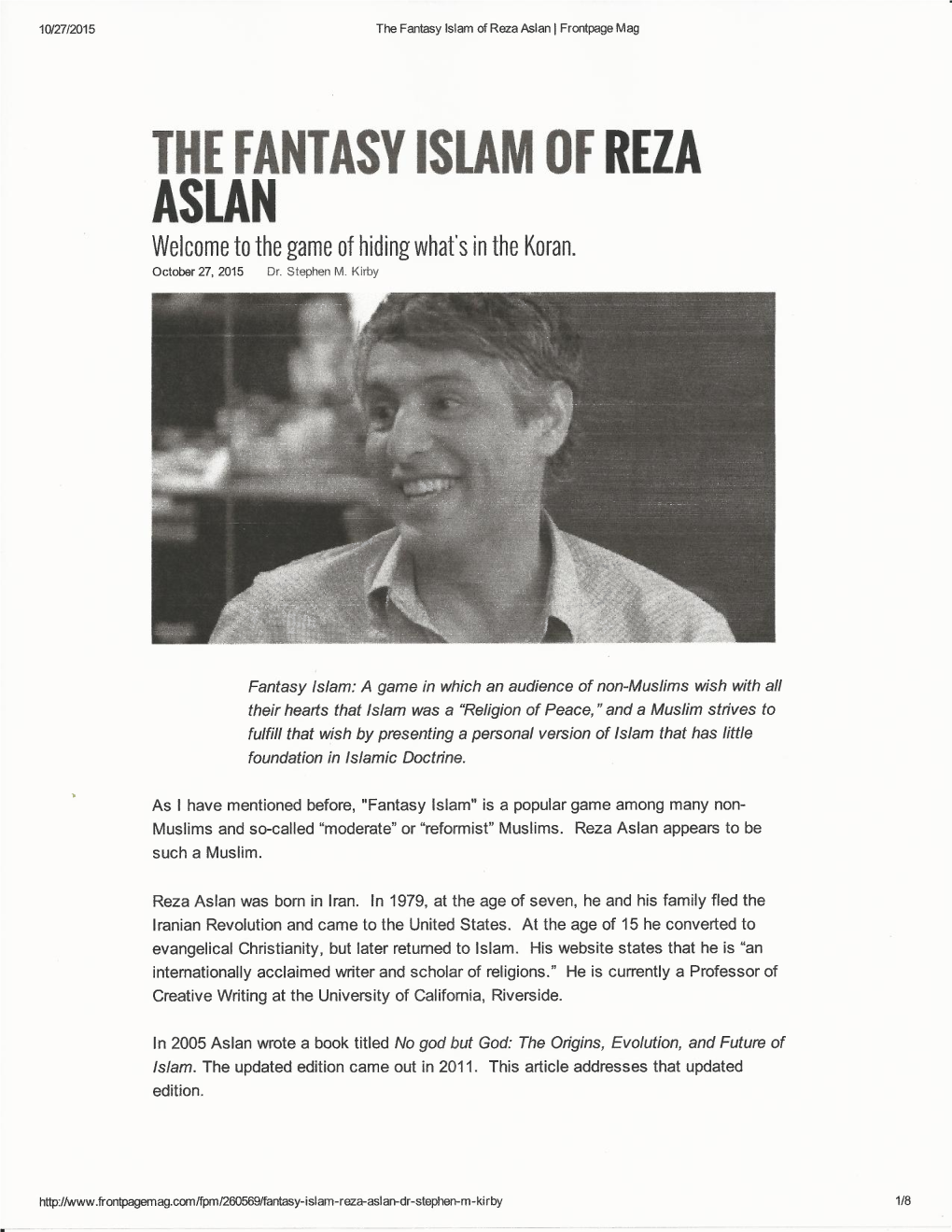 The Fantasy Islam of Reza Aslan