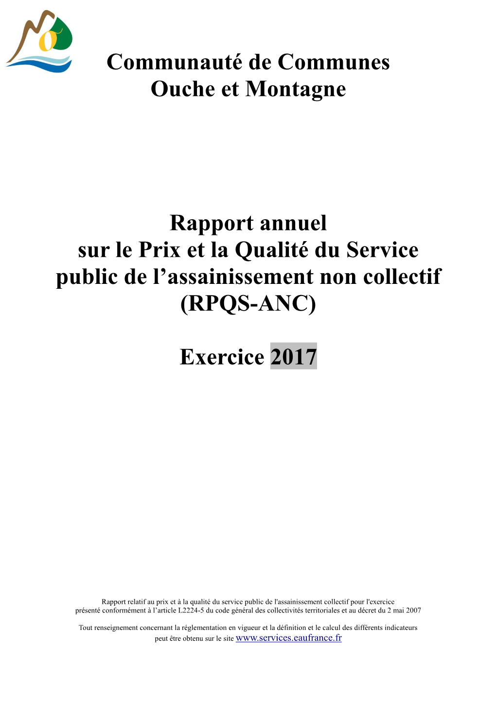 Rapport Annuel Sur Le Prix Et La Qualité Du Service Public De L’Assainissement Non Collectif (RPQS-ANC)