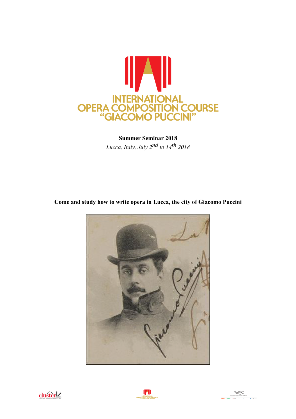 International Opera Composition Course Giacomo Puccini Summer