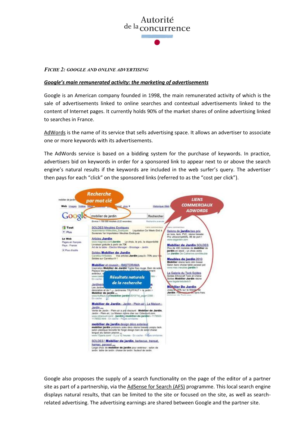 Fiche 2: Google and Online Advertising