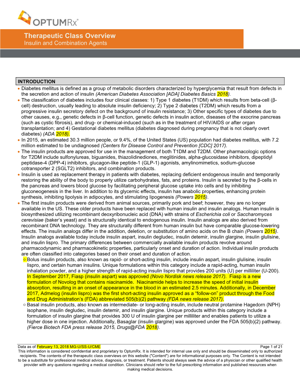 Insulin and Combination Agents