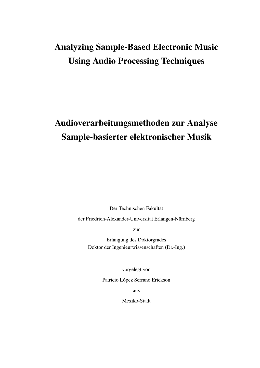 Analyzing Sample-Based Electronic Music Using Audio Processing Techniques