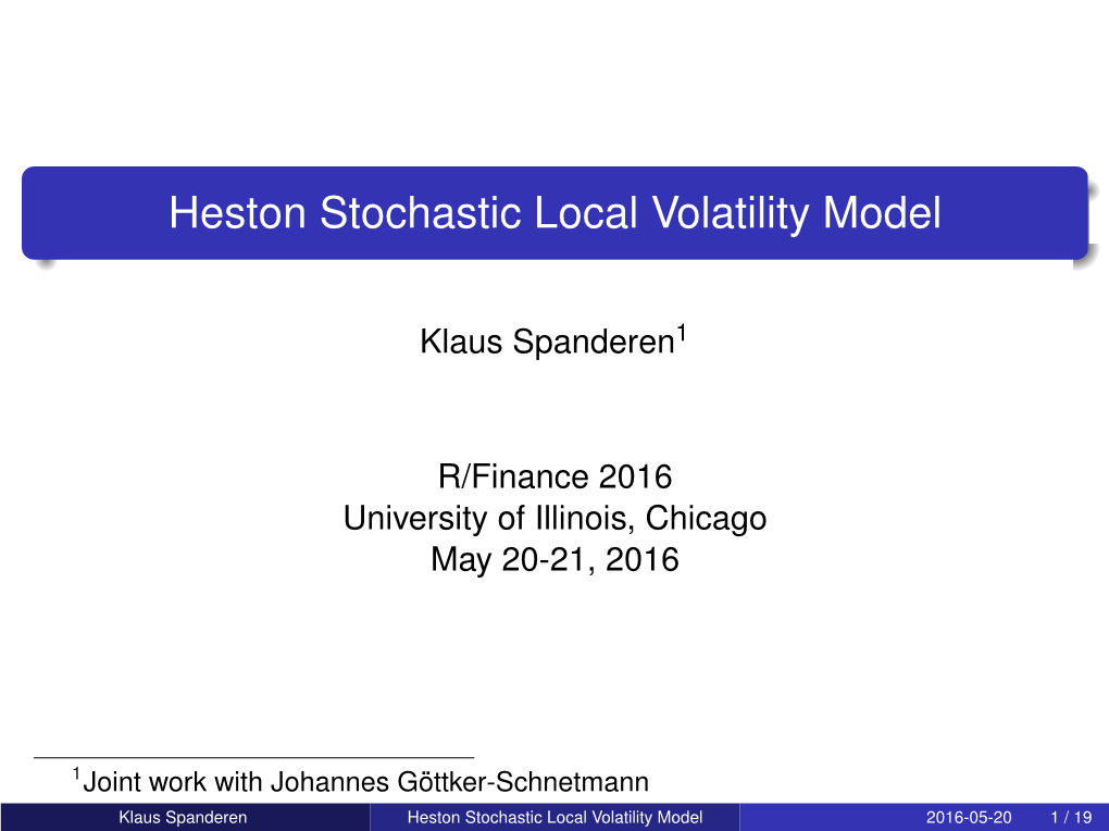 Heston Stochastic Local Volatility Model