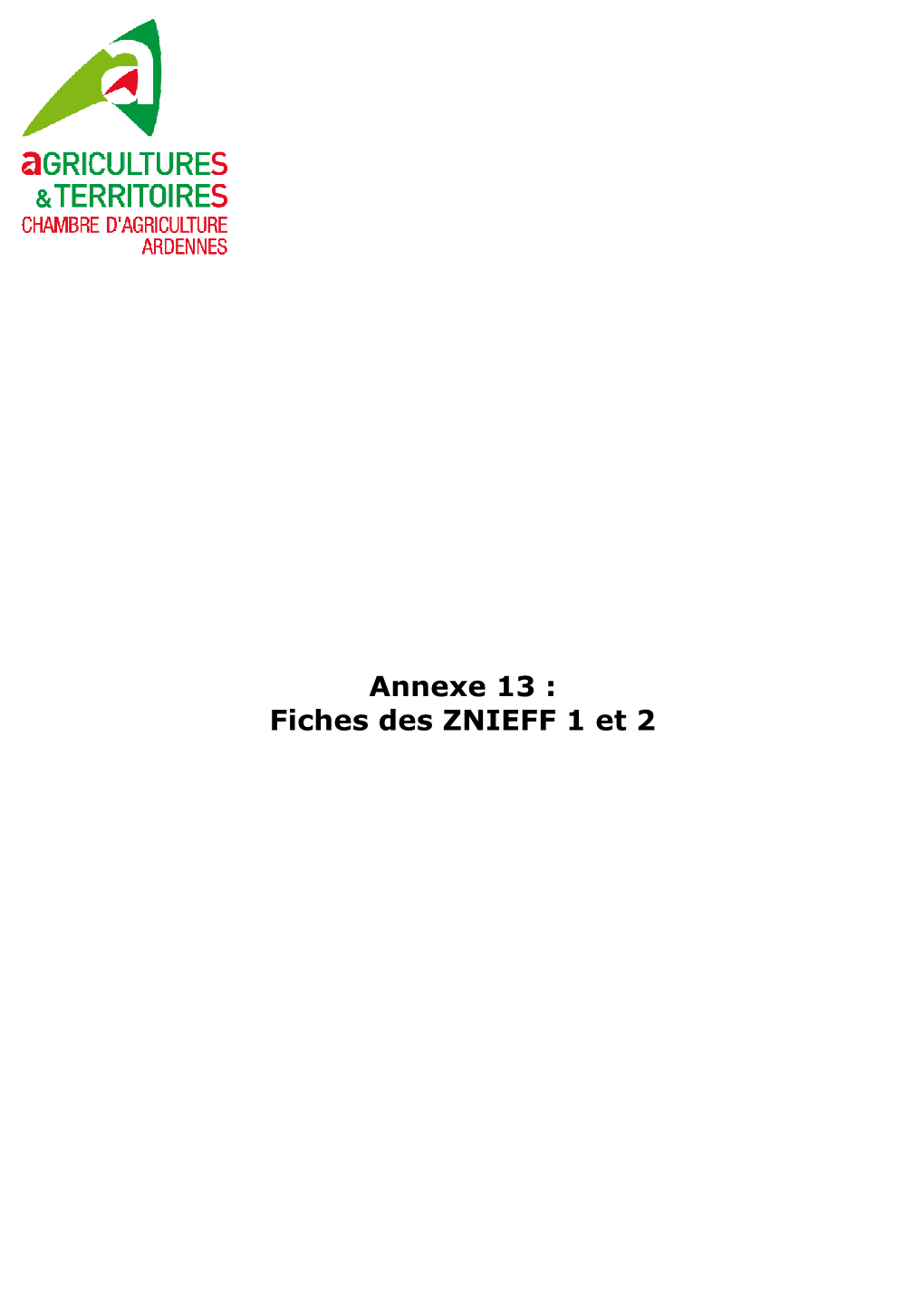 Annexe 13 : Fiches Des ZNIEFF 1 Et 2