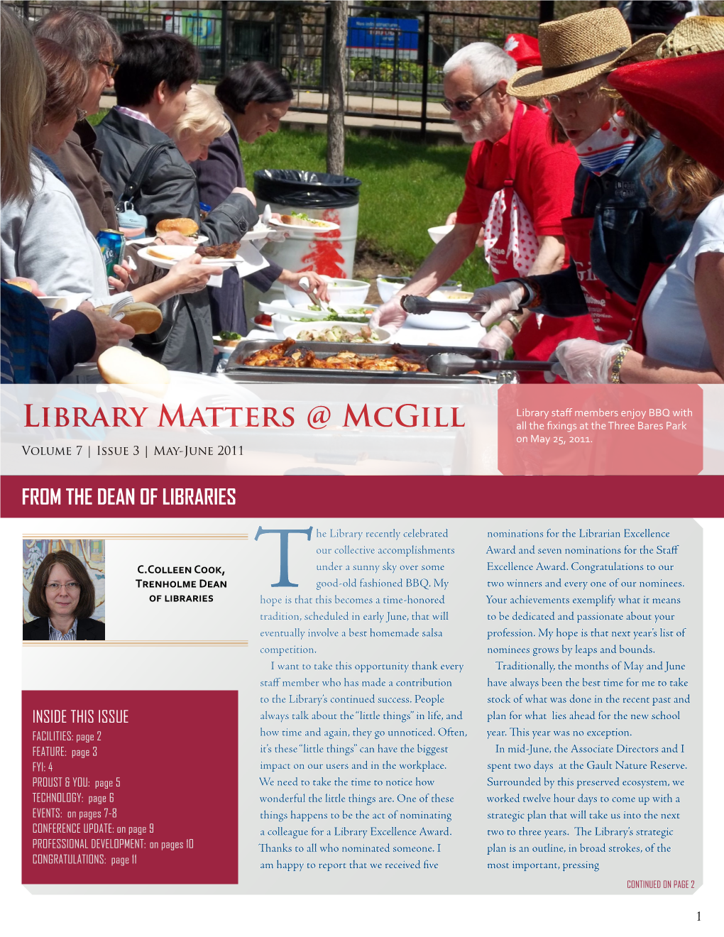 Library Matters @ Mcgill V Olume 7 | Issue 3