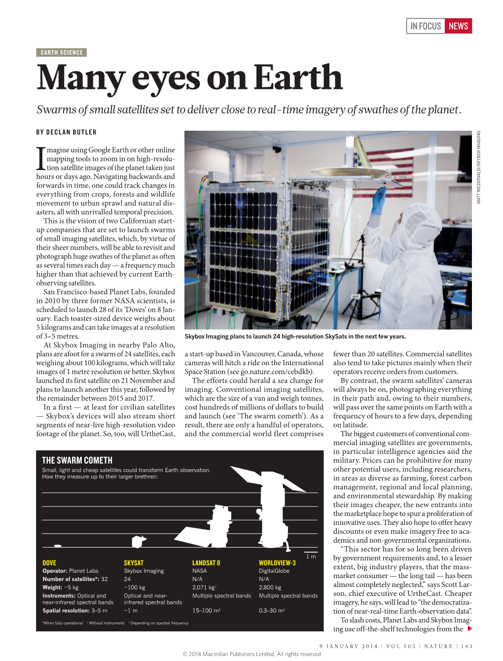 Many Eyes on Earth Swarms of Small Satellites Set to Deliver Close to Real-Time Imagery of Swathes of the Planet