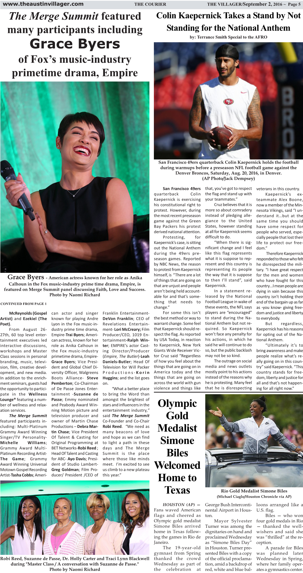 Grace Byers of Fox’S Music-Industry Primetime Drama, Empire