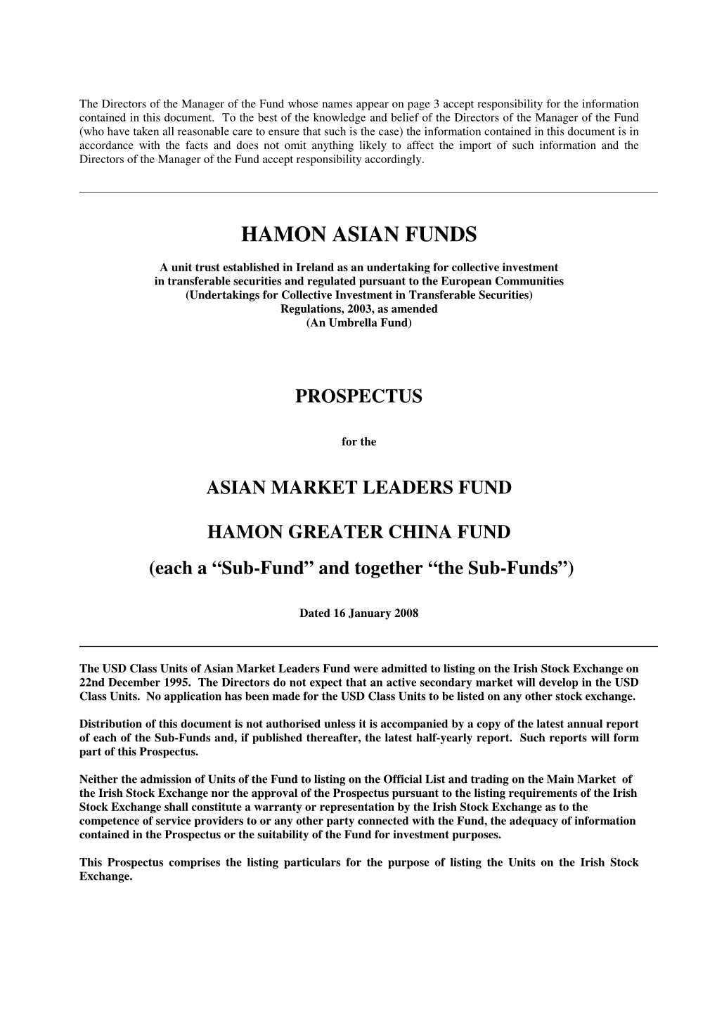 Hamon Asian Funds