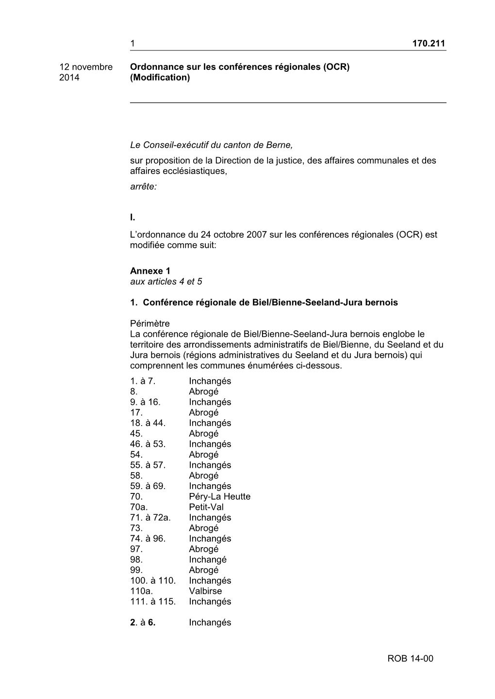 1 170.211 12 Novembre 2014 Ordonnance Sur Les Conférences