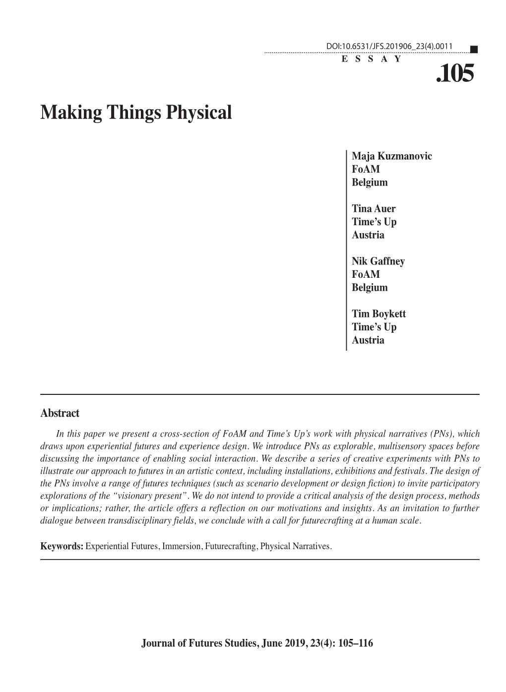 Making Things Physical