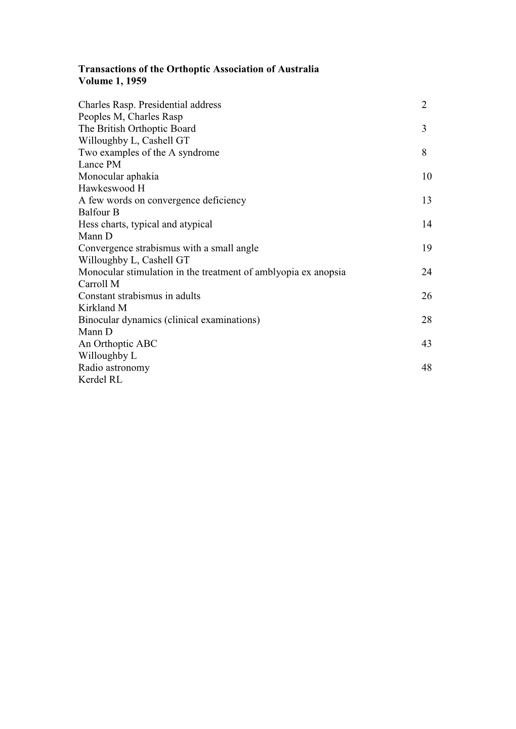 British Orthoptic Journal Volume 1, 1939