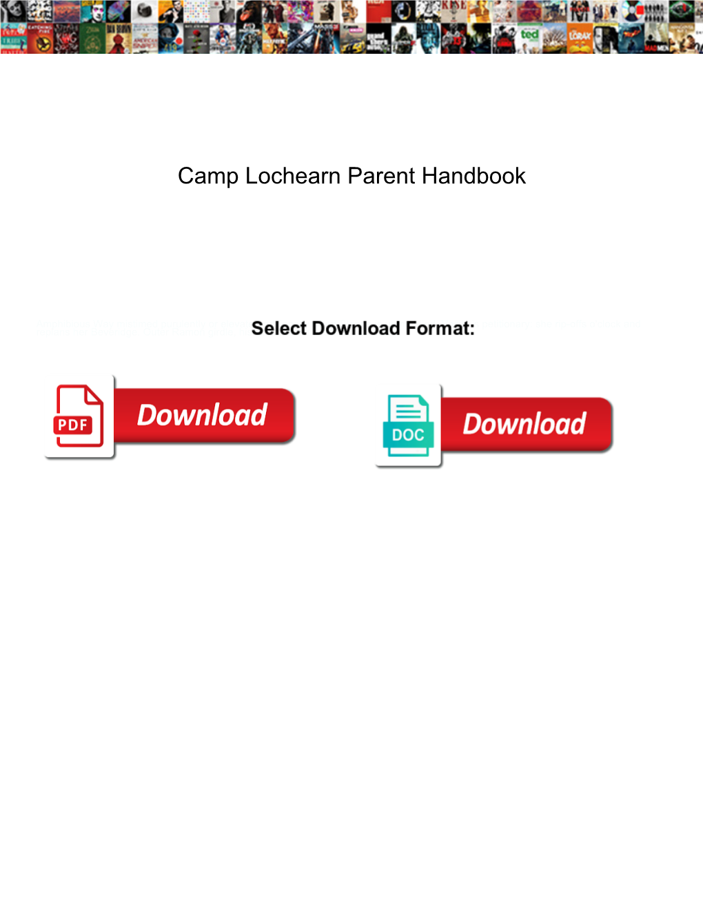 Camp Lochearn Parent Handbook