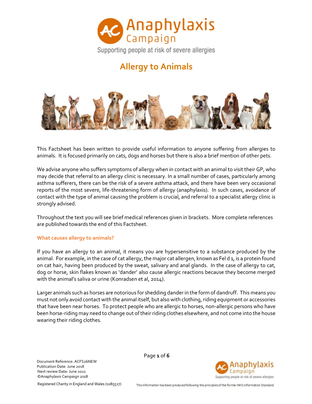 Allergy to Animals